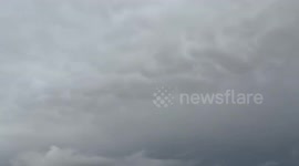 Mammatus clouds after storm over North Sperrins in Londonderry, Ireland