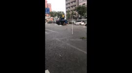 Torrential rain floods streets in Kawasaki, Japan