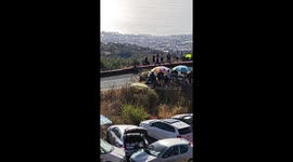 Race car crashes on curve in Arafo, Spain
