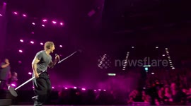 Tom Grennan slips mid-performance in Birmingham, UK