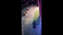 Pervert suffers instant karma when he slaps woman's bottom... as boyfriend gives chase and KOs him