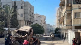MOMENT - Israel carries out airstrike on Gaza City