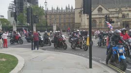 Rolling Thunder Motorbike Protest in Parliament Square, London