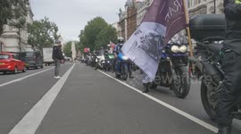 Rolling Thunder Motorbike Protest in Parliament Square, London