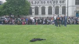 Rolling Thunder Motorbike Protest in Parliament Square, London