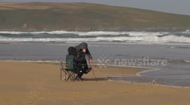 Crantock Beach Drama: Yellow UK Weather Warning Brings Waves & Laughter