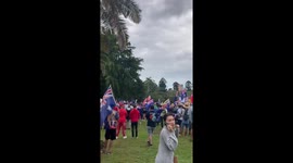 Rallies over racism and migration at Botanic Gardens in Brisbane, Australia