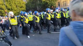 Clashes Between Nationalist Anti-Immigration Protesters and Police, Trafalgar Square, London, UK 13th September 2025