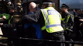 Arrest made at the counter protest to the Tommy Robinson Rally held in Central London