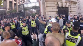 Chaos as police scuffle with protesters at Tommy Robinsons Unite the Kingdom Protest in Central London