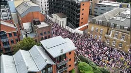 drone footage of the unite the kingdom rally.