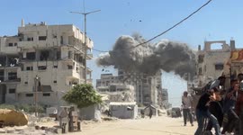 MOMENT - Israeli army destroys another high-rise building in Gaza City