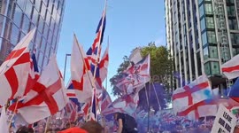 Massive rally over immigration and free speech in London, UK