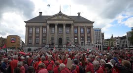 Netherlands: Crowds rally in Groningen against Dutch policy on Israel
