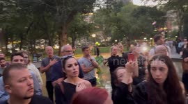 Patriotic vigil for Charlie Kirk in Midtown Manhattan, USA