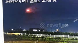 Mystery surrounds unidentified objects collide in night sky above Chinese city