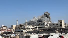 MOMENT - Gaza’s tallest tower collapses after Israeli missiles hit building