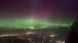 Unbelievable Aurora Borealis Display Seen From NYC to San Francisco Flight!