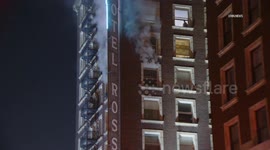 US, Los Angeles: Downtown Los Angeles Fire At Rosslyn Hotel