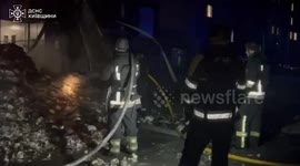 Drone attack hits Kyiv region shopping center, damages fire trucks