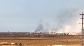 Israel: Smoke covers Beit Hanoun city of Gaza due to heavy Israeli bombardment