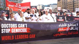 Lebanese doctors in Beirut urge action to halt Israeli attacks on Gaza