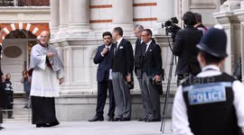 Prince and Princess of Wales attend the funeral of the  Duchess of Kent,