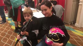 Heartwarming: Little Fan Overjoyed by Pink Power Ranger Embrace