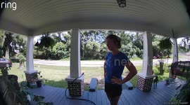 Doorbell Camera Captures Epic Crash Out