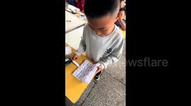 Student's impressive origami storage pouch with 16 compartments wows teacher