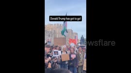 Anti-Trump protest held in Windsor ahead of US president's UK visit