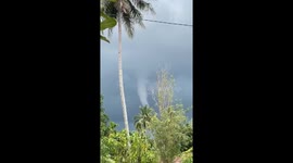 Tornado swirls over villages as it damages homes in Indonesia