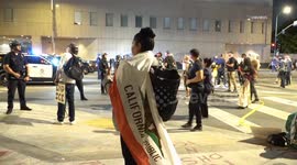 US, Los Angeles: Downtown Los Angeles Anti-ICE Protest At Federal Building