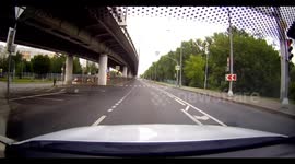 Girl on scooter crashes into Russian Guard officer’s vehicle in Moscow, Russia