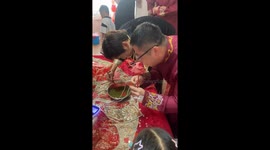 Wedding game challenge with chopsticks and electrotherapy in Tianjin, China