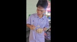 Man slips with cake on stairs in Guangdong, China