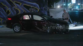 US, Los Angeles: Central-Alameda Stolen Car Full Of Labubus Crashes During Pursuit