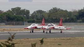 Türkiye: Turkish indigenous aerial vehicle 'Turkish Stars' performs at TEKNOFEST event