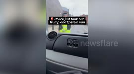 Police stop van displaying huge photo of Trump and Epstein in Windsor