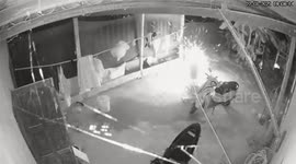 Residents dodge exploding concrete floor while cooking outdoors