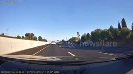 Car Goes Airborne in Freeway Accident