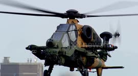 Türkiye's T-129 ATAK helicopter performs demonstration flight at TEKNOFEST