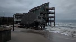 Beachfront Stilt House Topples Into Surf On Outer Banks