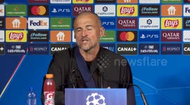 France: PSG head coach Luis Enrique speaks at press conference following Atalanta match