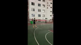 Basketball dunk shatters glass backboard in Henan, China