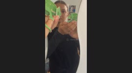 Chameleon attacks its own reflection in Belfort, France