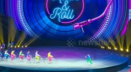 Bike circus performance in Guangdong, China