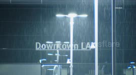 US, Los Angeles: Downtown Los Angeles Rain