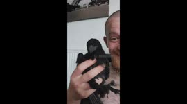Crow Bites Nose and Gets Scolded