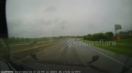 Hydroplaning Pickup Does Full Spin Before Recovering